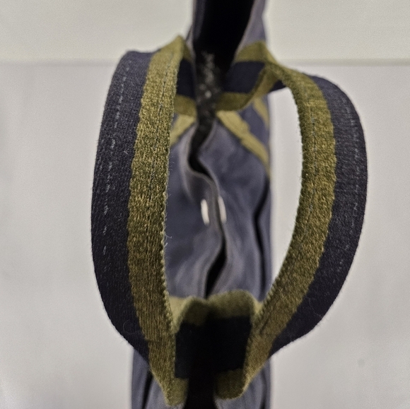 Hermès Fourre Tout GM Canvas and Nylon Tote Bag in Navy and Green Stripe - Picture 9 of 15